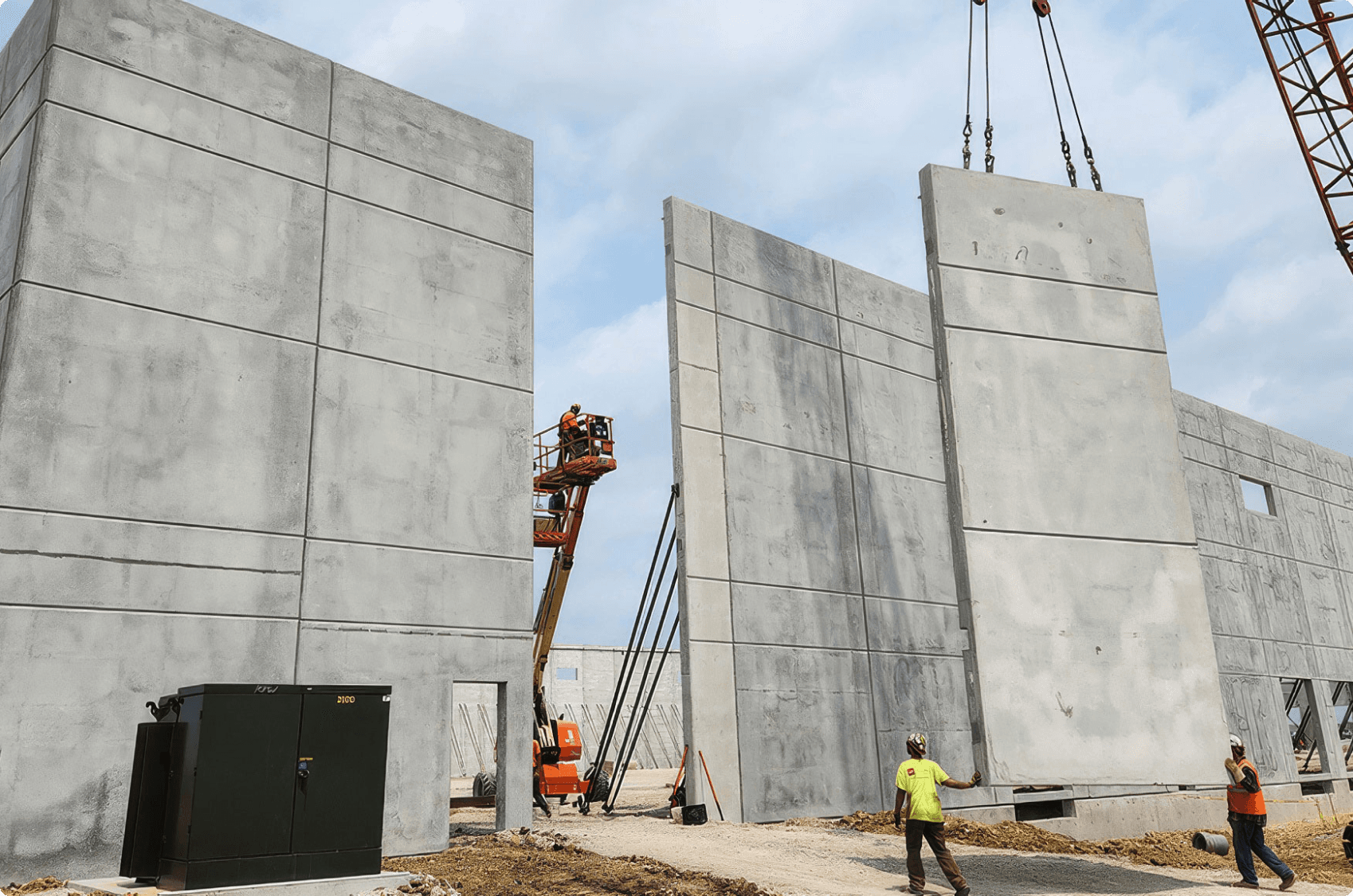 Precast concrete elements — the material foundation behind data center construction.